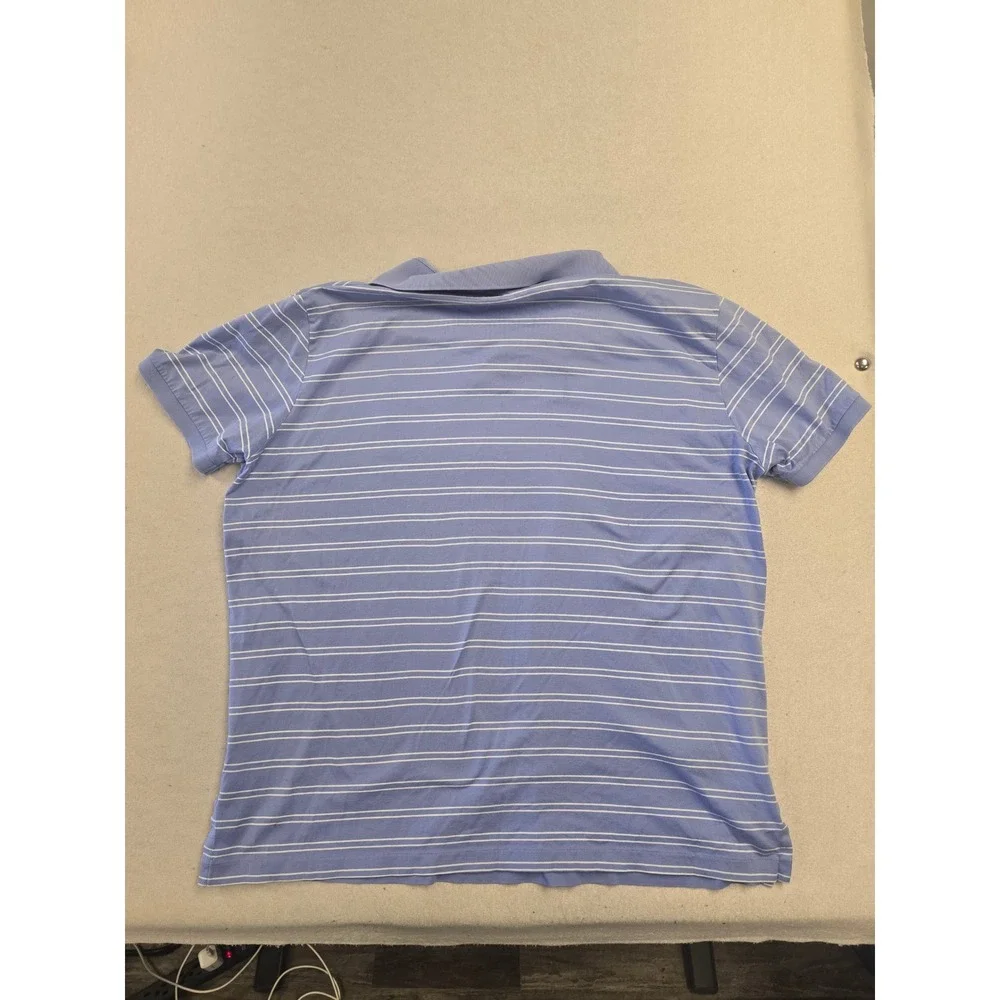 Polo Ralph Lauren Mens XL Pima Cotton Striped Polo Shirt Blue Custom Fit 5069‎